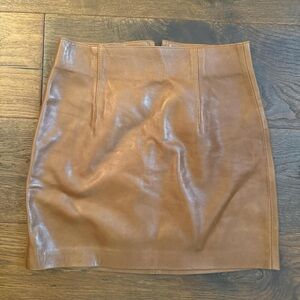 Zara Women's Faux Leather Mini Skirt - Camel Brown